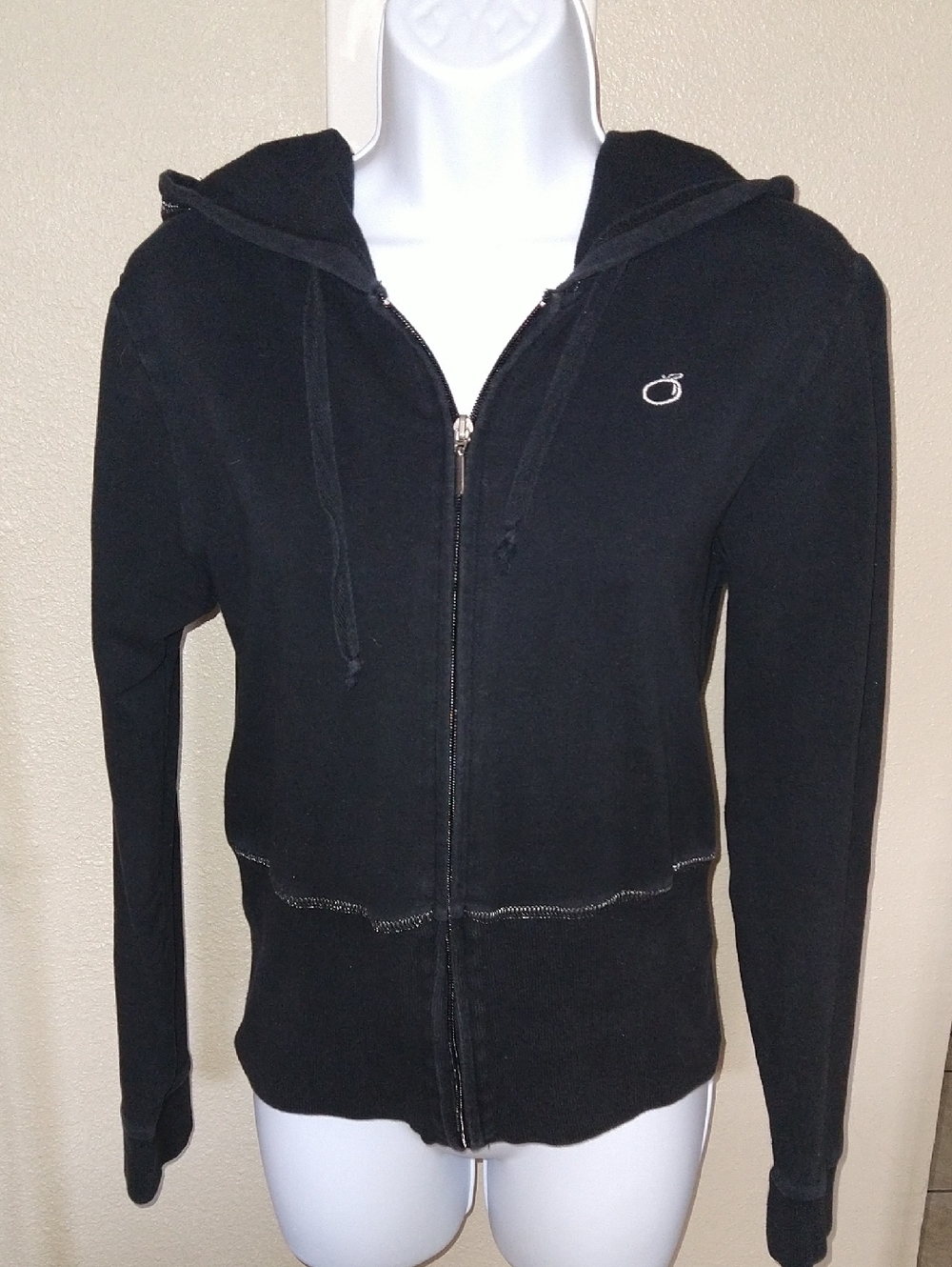 Reverse Black Hoodie with White Logo
